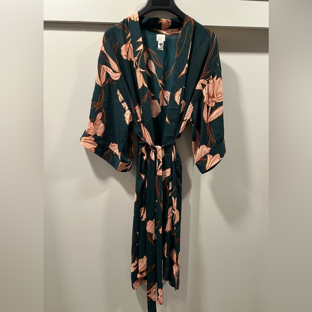 A New Day Kimono - Floral & Forest Green - Target - OSFM